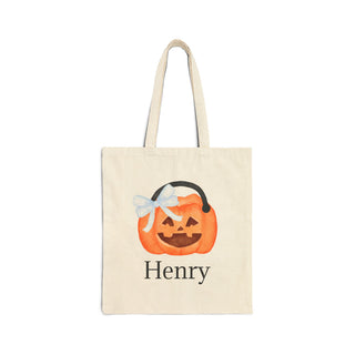 Personalized Halloween Trick-or-Treat Tote Bag – Custom Name Canvas Bag for Kids, Cute & Spooky Designs