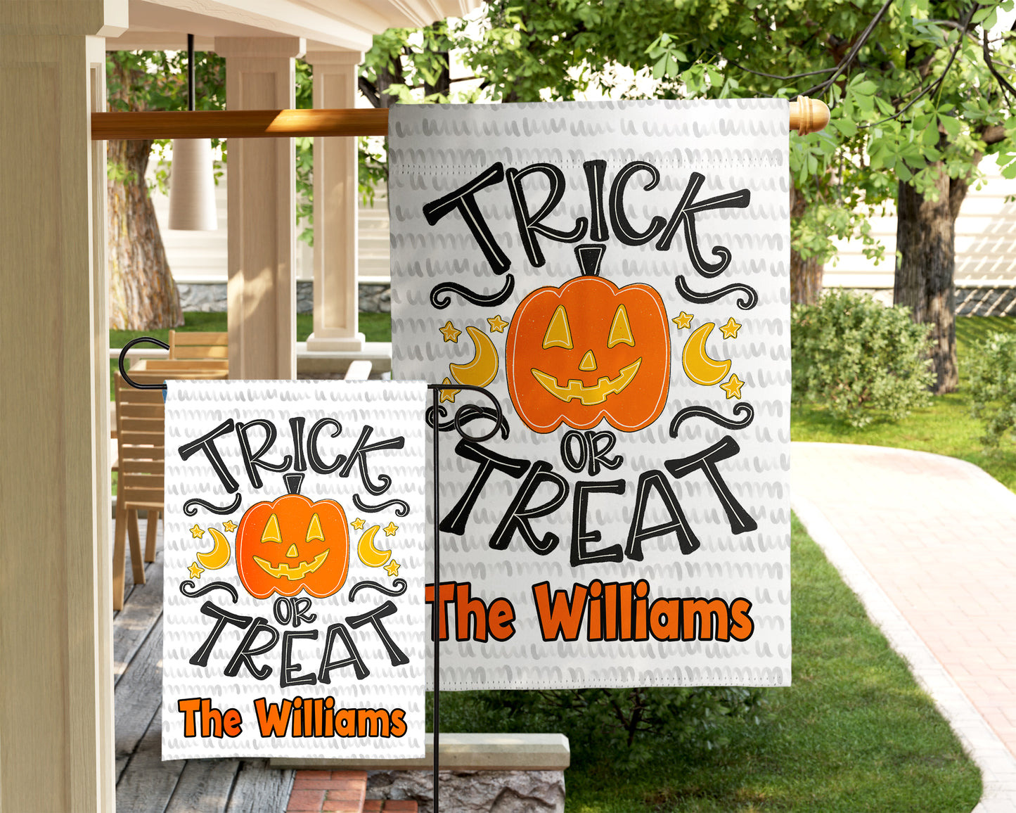 Halloween Garden Flag - Trick or Treat Pumpkin