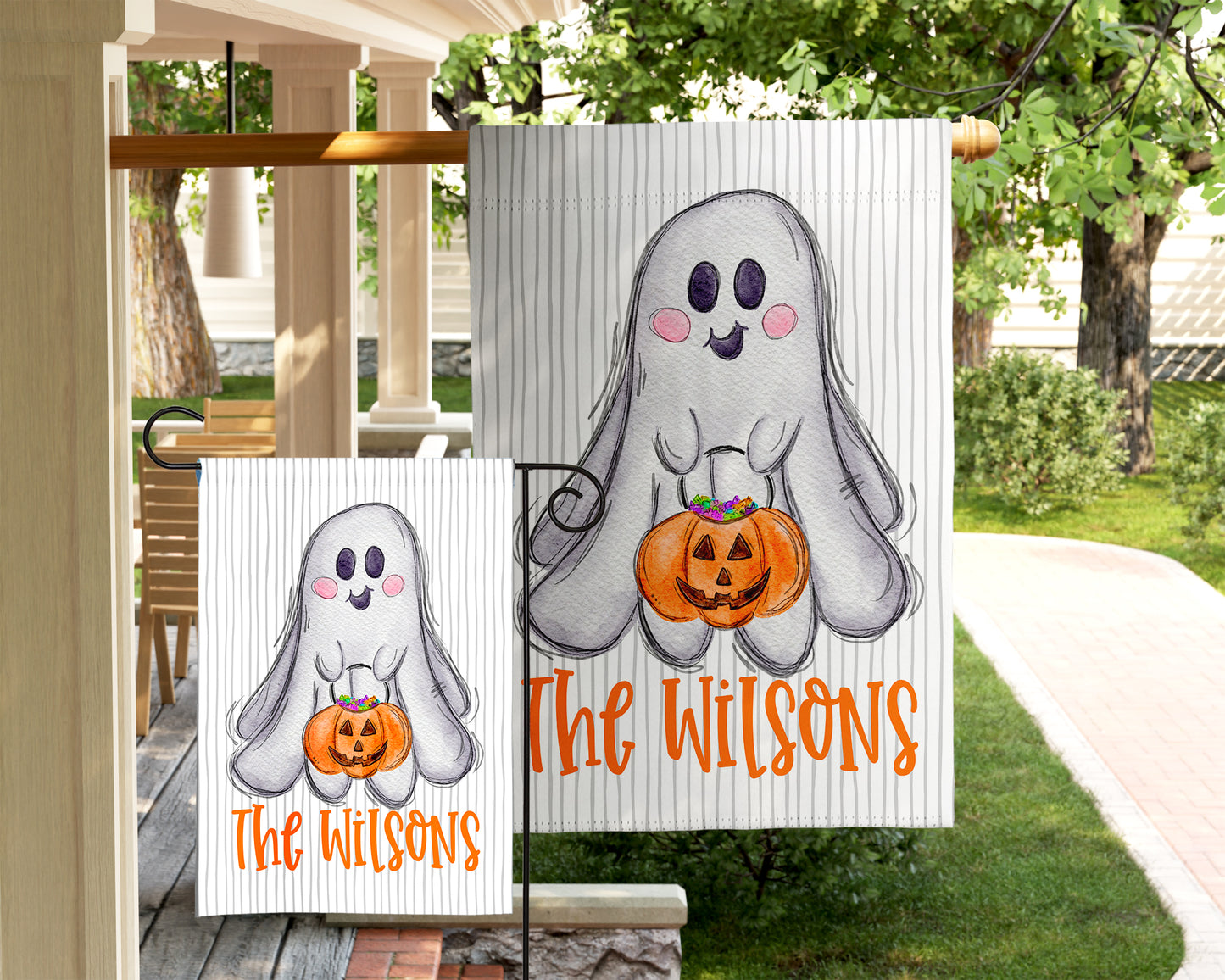 Halloween Garden Flag - Trick or Treat Ghost