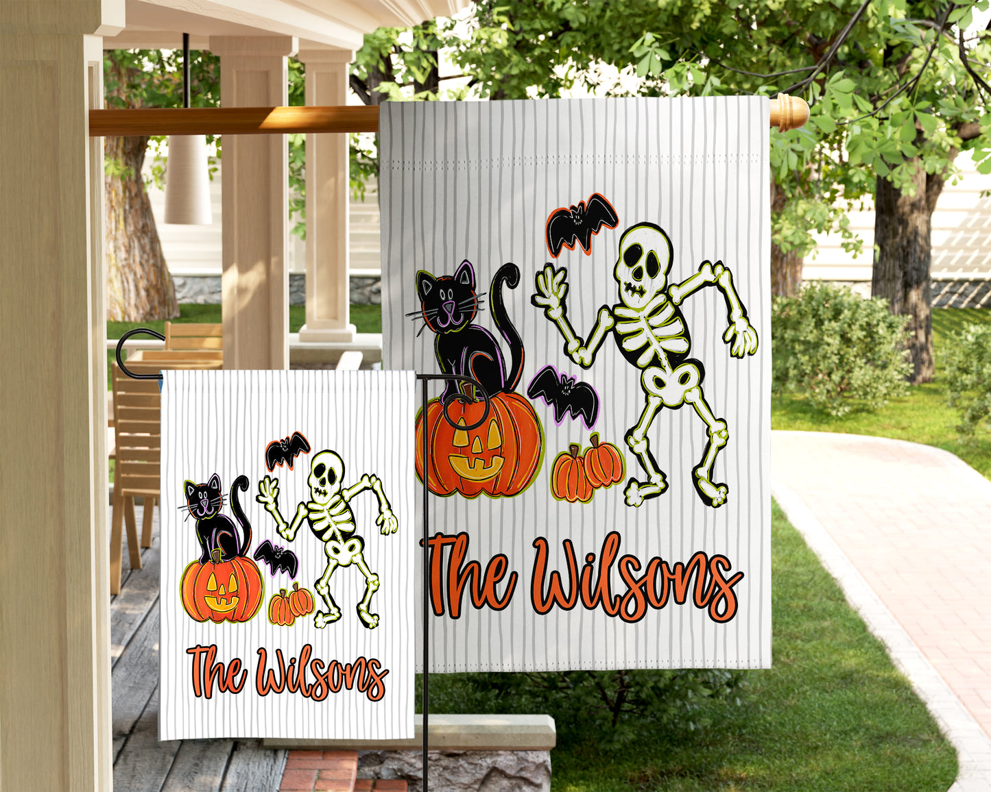 Halloween Garden Flag - Dancing Skeleton