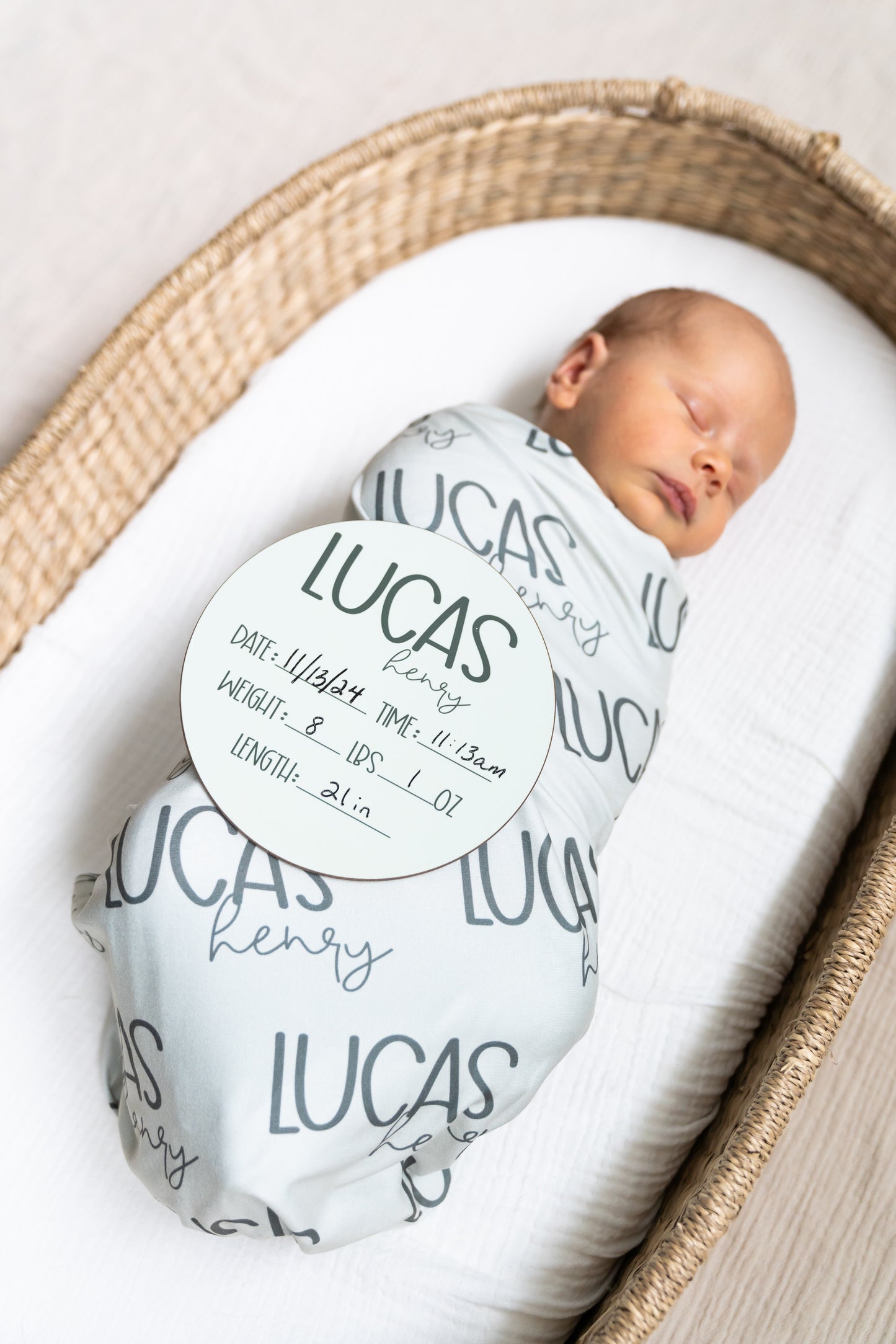 Personalized Baby Name Swaddle Blanket β Block & Script Font