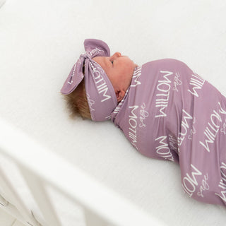 Modern font custom name swaddle blanket set for newborn photography
