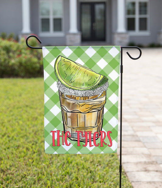 Spring Garden Flag - Dark and Stormy with Lime