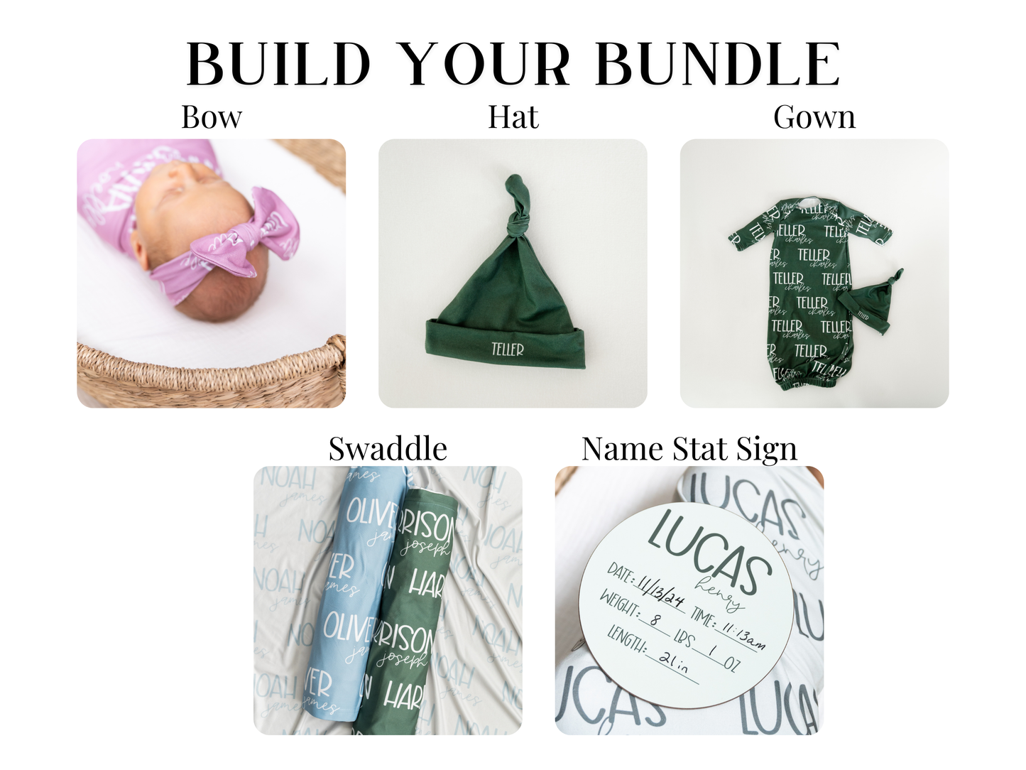 Personalized Baby Name Swaddle Blanket β Block & Script Font