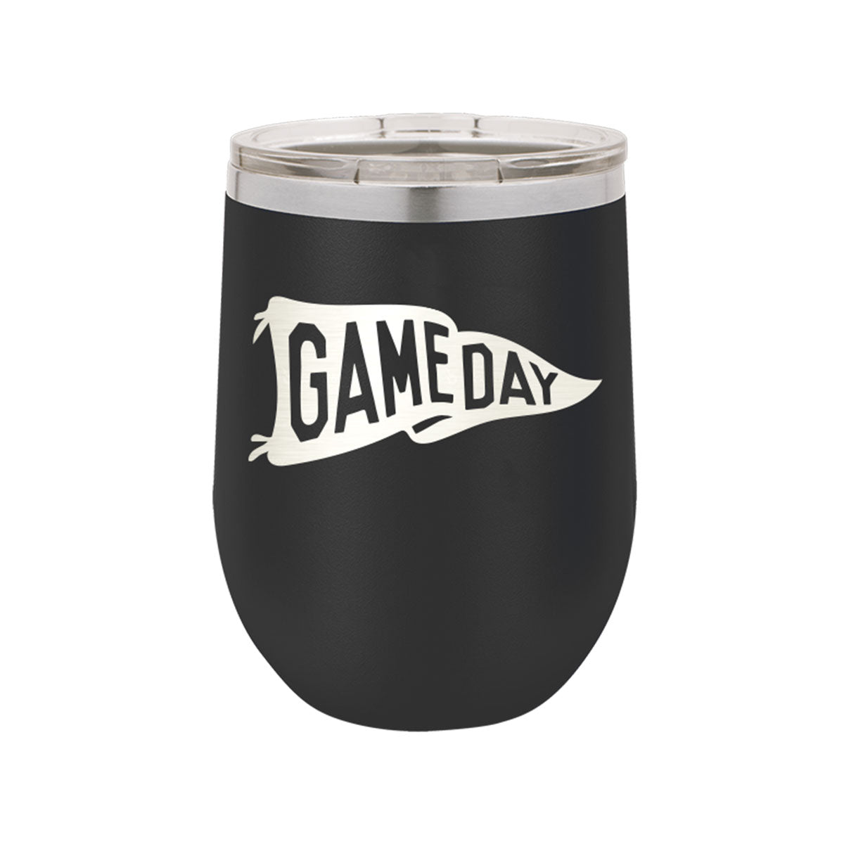 Black Game Day Pennant 12oz Insulated Tumbler