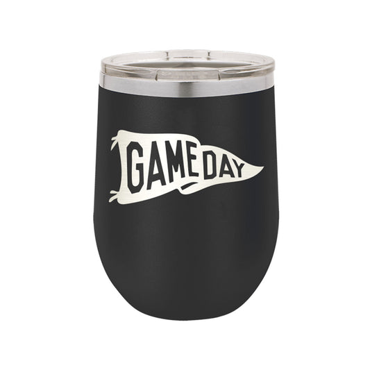 Black Game Day Pennant 12oz Insulated Tumbler