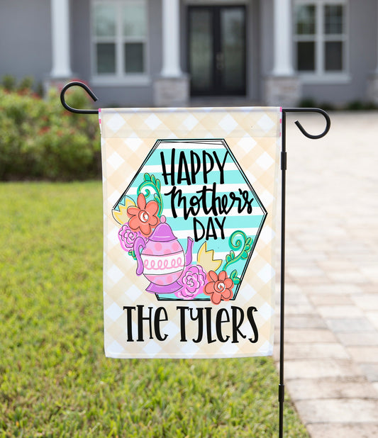 Mother’s Day Garden Flag - Tea Pot with Flowers