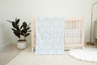 Personalized Coastal Fish Baby Blanket – Custom Name
