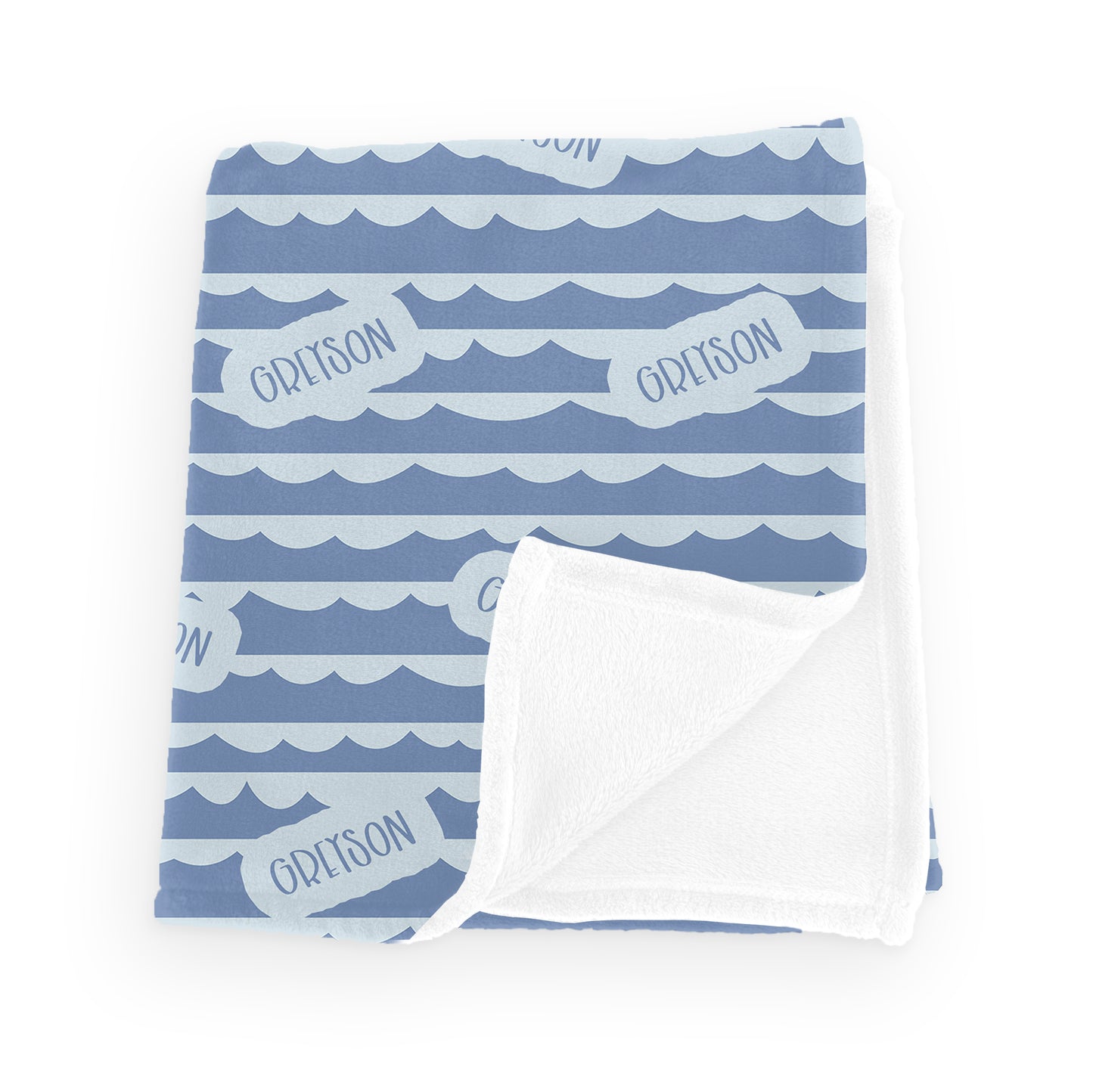 Nautical Waves Name Blanket