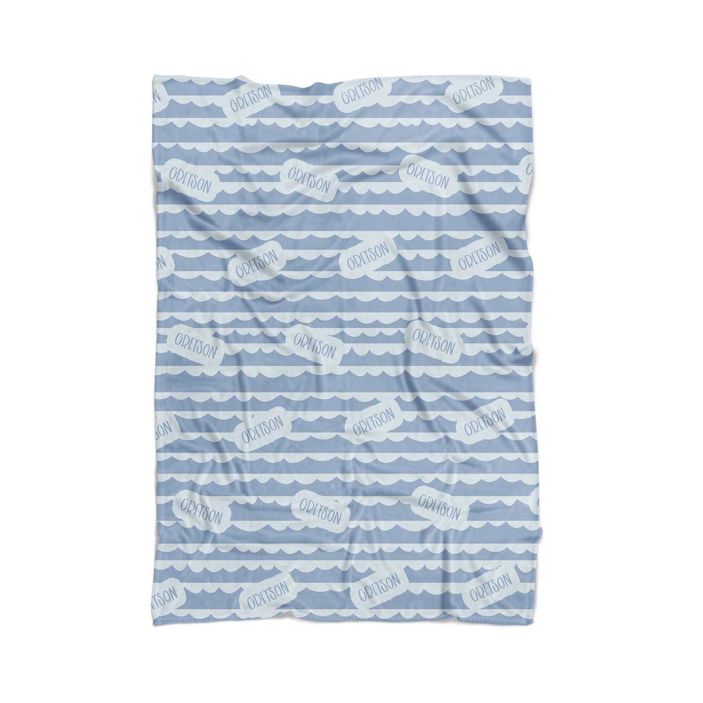 Nautical Waves Name Blanket