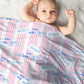 Pink Stripe Fish Name Blanket