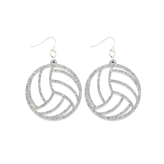 Glitter Volleyball Earrings