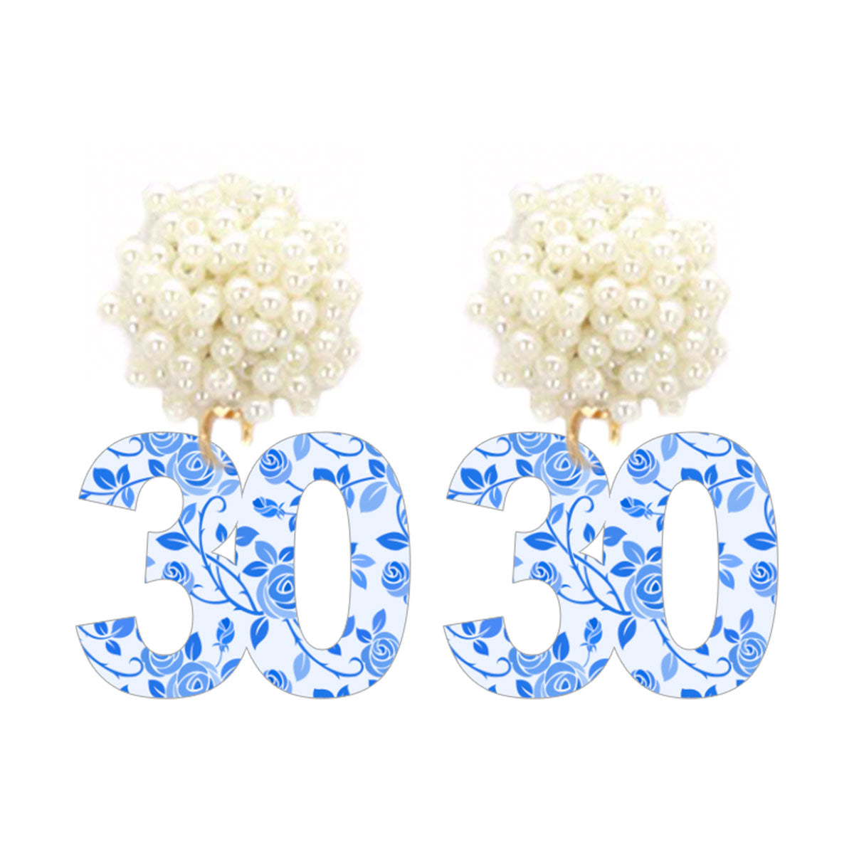 Blue Floral 30 Earrings