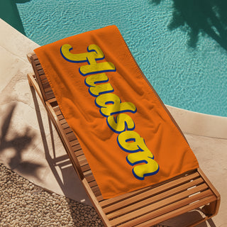 Personalized Beach Towel with Name – Custom Kids Pool & Vacation Towel
