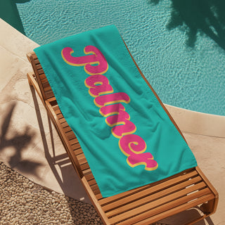 Personalized Beach Towel with Name – Custom Kids Pool & Vacation Towel