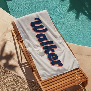 Personalized Beach Towel with Name – Custom Kids Pool & Vacation Towel