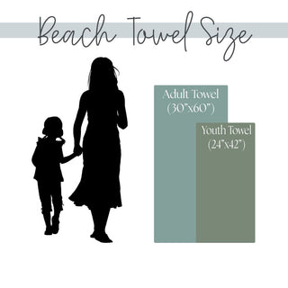 Personalized pool towels for kids – bright pink, green, and gray striped designs perfect for summer swimming.