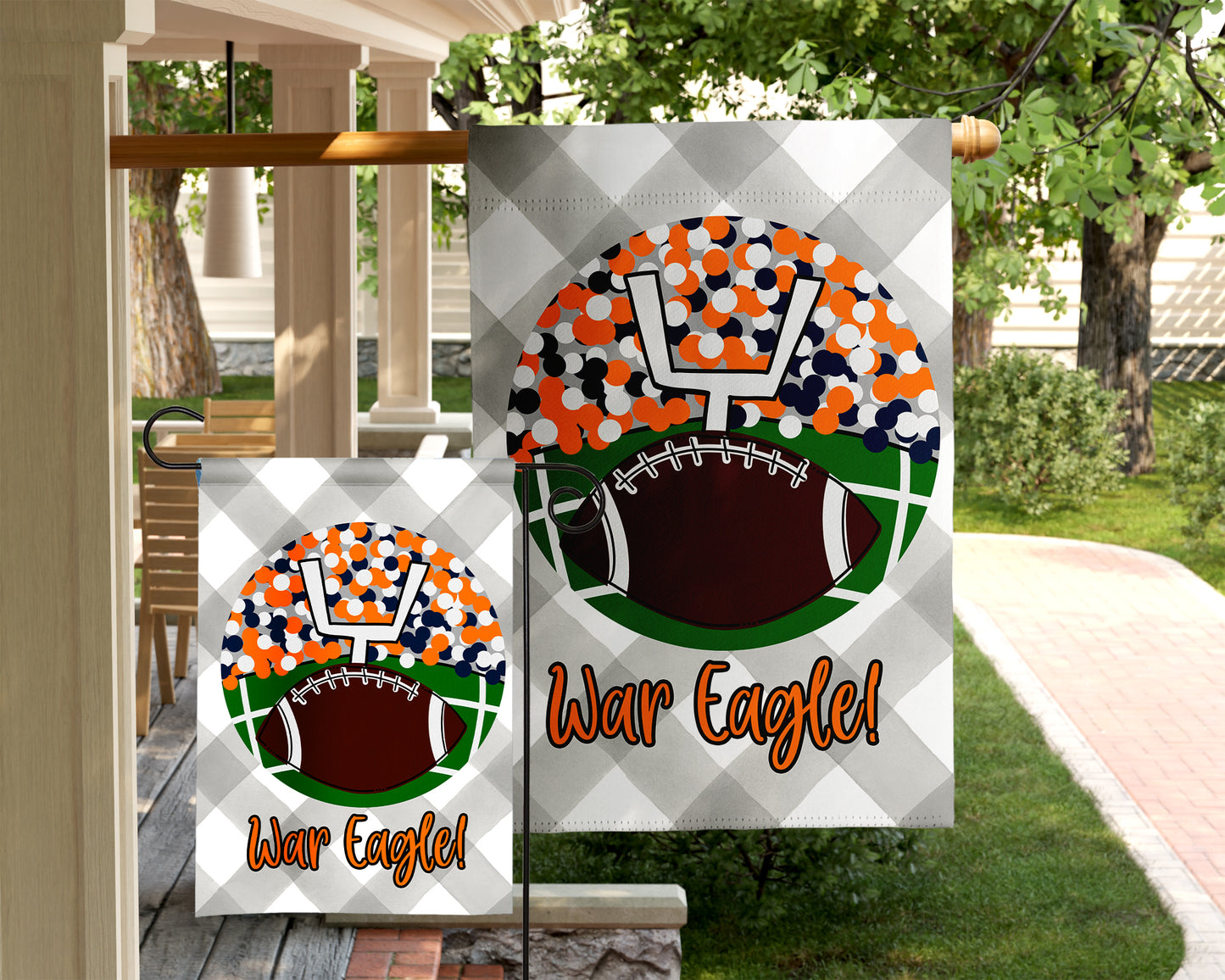 Fall Garden Flag - Orange & Black Football Stadium Syracuse