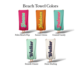 Personalized Beach Towel with Name – Custom Kids Pool & Vacation Towel