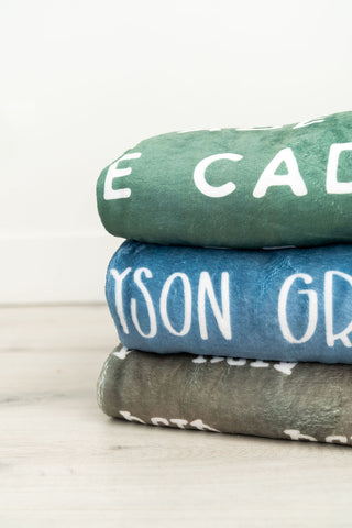 Luxurious sherpa name blanket – personalized for baby, toddler, or child.