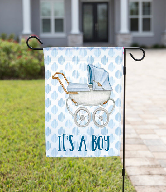 Baby Garden Flag - It’s a Boy with Carriage