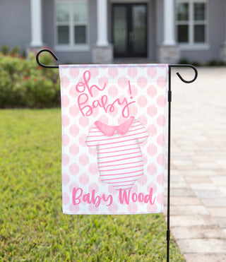 Gender Reveal Garden Flag - Oh Baby Pink