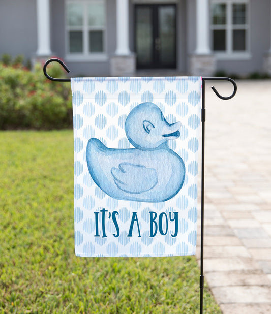 Gender Reveal Garden Flag - It’s a Boy Duck