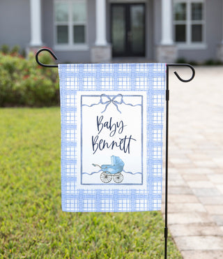 Gender Reveal Garden Flag - Blue Carriage