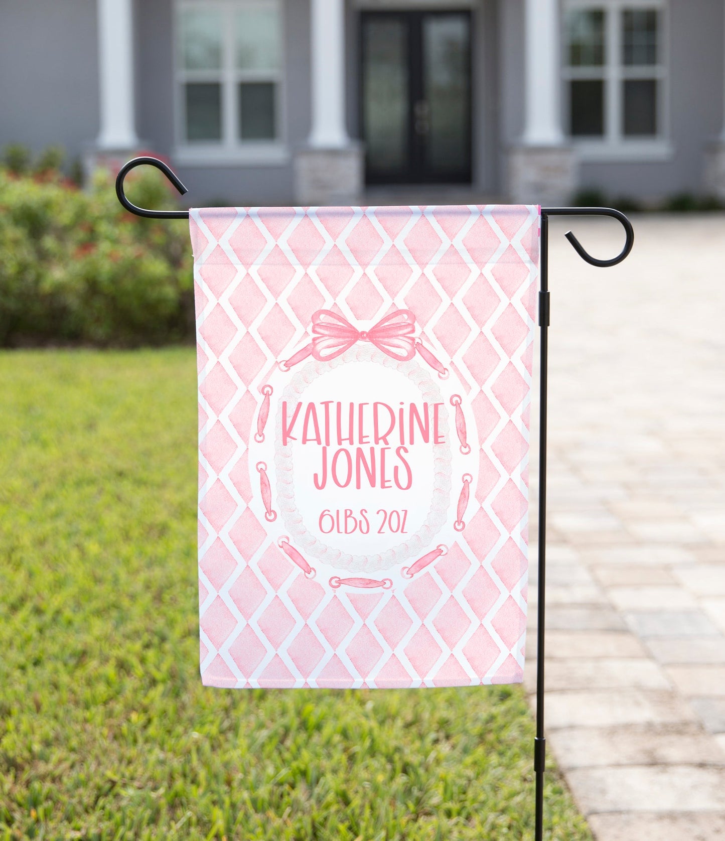 Gender Reveal Garden Flag - Pink Bow