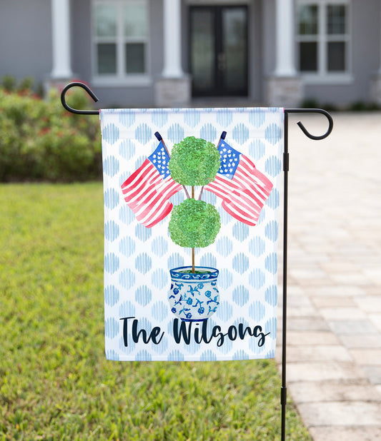Summer Garden Flag - Topiary with Flags