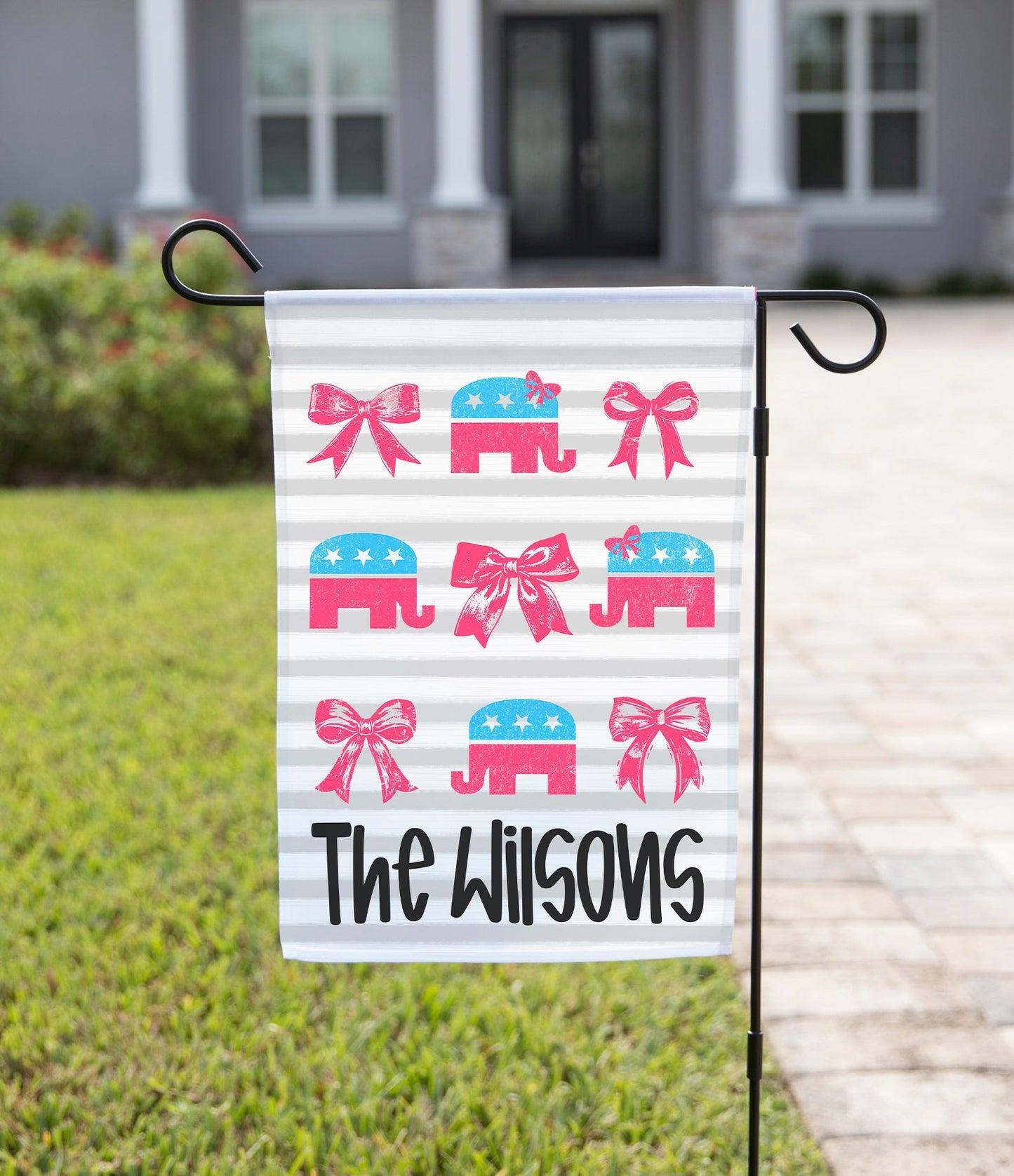 Patriotic Garden Flag - Republican with Bows