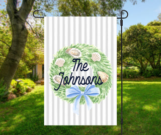 Personalized Christmas Garden Flag - Coastal Oyster Christmas