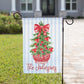 Personalized Christmas Garden Flag - Red Chinoiserie Potted Tree