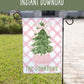 Personalized Christmas Garden Flag - Pastel Pink Christmas Tree