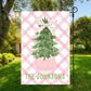 Personalized Christmas Garden Flag - Pastel Pink Christmas Tree