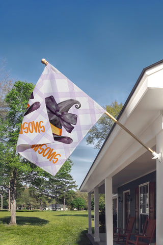 Personalized Halloween Garden Flag - Witch Hat