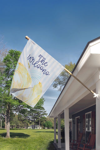 Custom yellow pumpkin yard flag with blue ribbon – personalized fall outdoor decoration for porch or garden