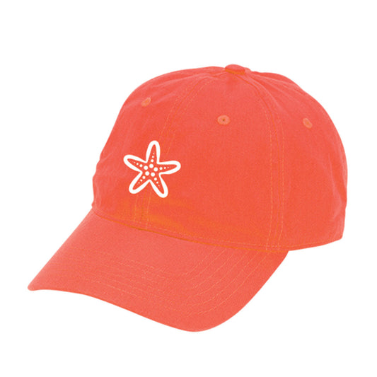 Starfish Embroidered Coral Cap