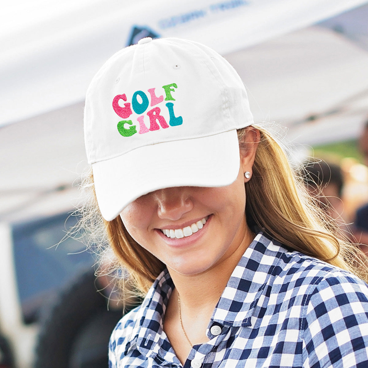 Golf Girl White Cap