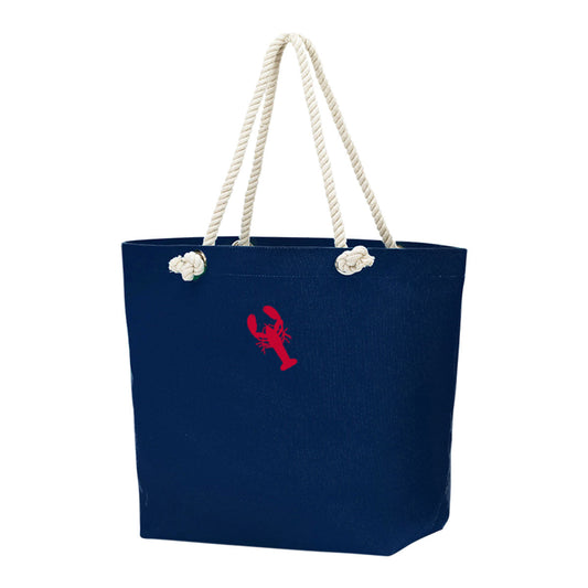 Red Lobster Embroidered Navy Castaway Tote