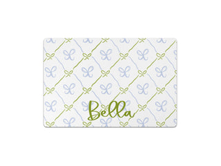 Personalized grandmillennial pet mat featuring classic patterns – stylish dog feeding area accessory