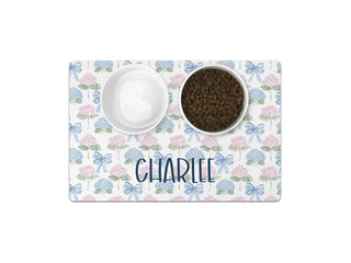Custom dog bowl mat with name – perfect pet gift idea.