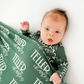 Personalized Baby Name Swaddle Blanket – Block & Script Font