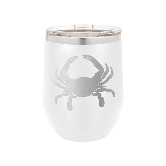 Crab White 12oz Insulated Wine Tumbler