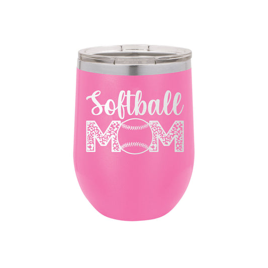Softball Mom 12oz Insulated Wine Tumbler