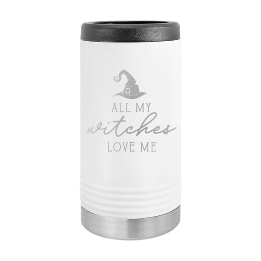 All My Witches White Slim Can Beverage Holder