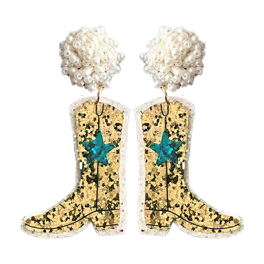 Gold Shania Boot Earrings