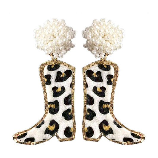 Leopard Shania Boot Earrings