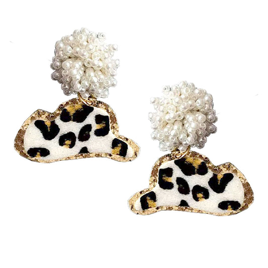 Leopard Shania Hat Earrings