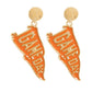 Orange Game Day Pennant Earrings